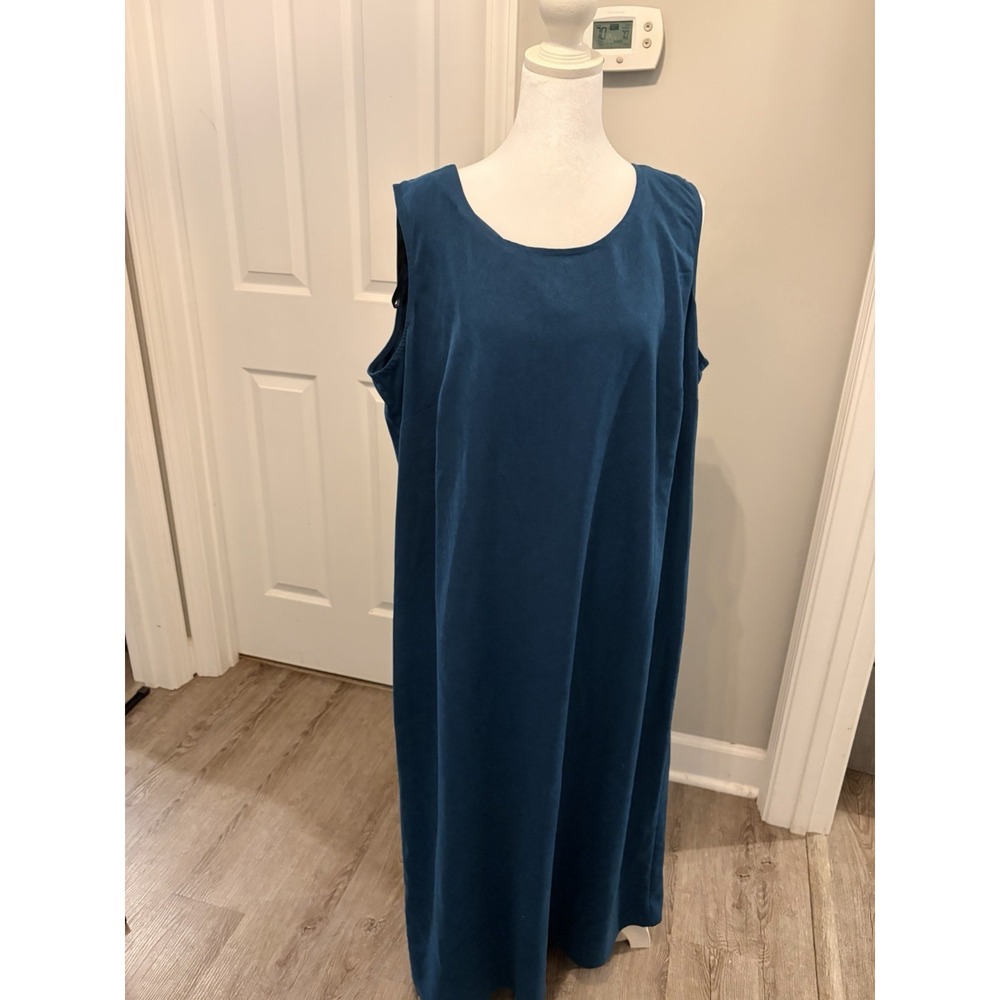 Vintage 80s Melissa Harper Women's Teal Sleeveless Maxi Shift Dress Size 18W EVC